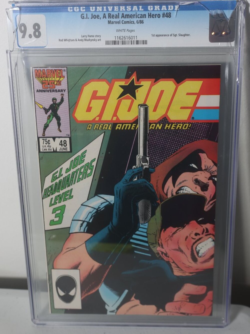 G.I. Joe, A Real American Hero #48, 1986 CGC 9.8 1st App of Sgt Slaughter
